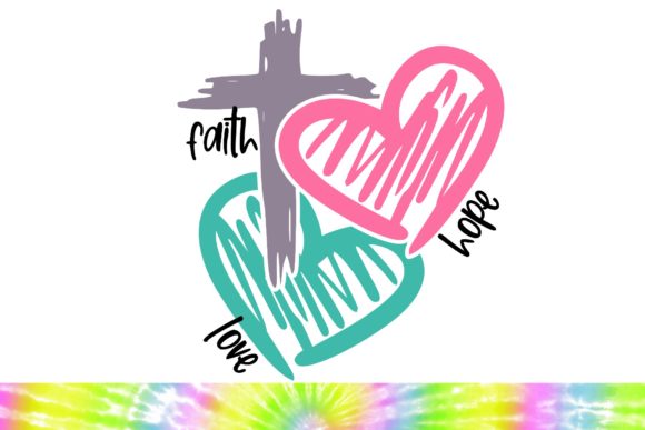 Doodle Faith Heart Cross Hope SVG: Graphics & Illustrations