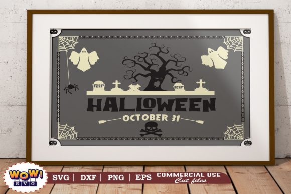 Halloween Sign Board SVG: Graphics & Illustrations