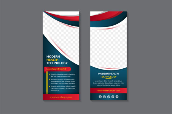 Modern Health Technology Vertical Banner: Graphics & Print Templates