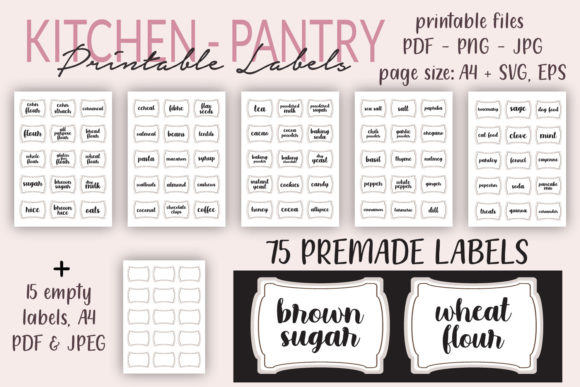 Review: Printable Kitchen Labels, Pantry Labels Set for Embroidery