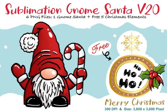 Sublimation Gnome Santa V20: Graphics & Illustrations Review