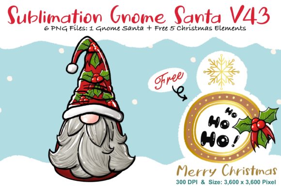 Sublimation Gnome Santa V43: Graphics & Illustrations Review