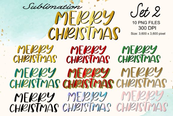 Sublimation Merry Christmas Set 2: Graphics & Illustrations