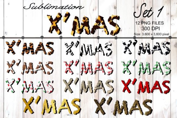 Sublimation X'MAS Set 1: Christmas Graphics & Illustrations