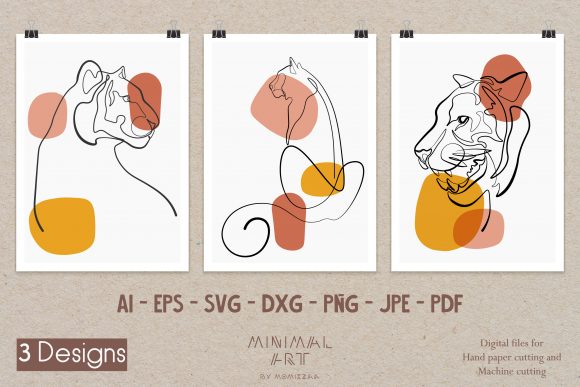 Tiger Line Art Graphics: Bold Illustrations for Brands