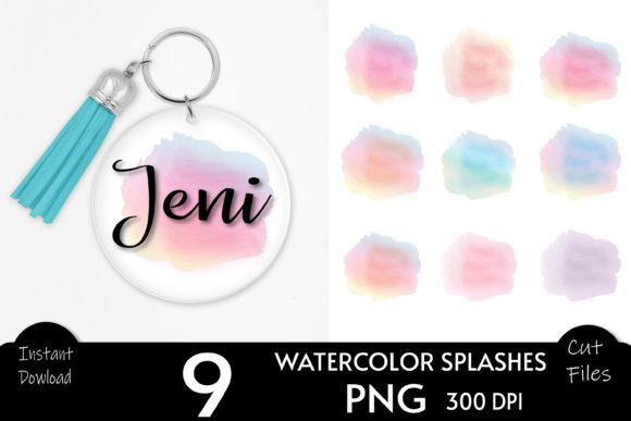 Watercolor Splash Graphics for Crafts Branding